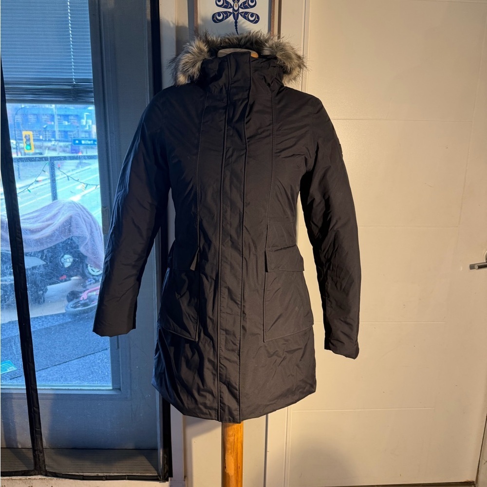 Black Fur-Trimmed North Face Winter Parka